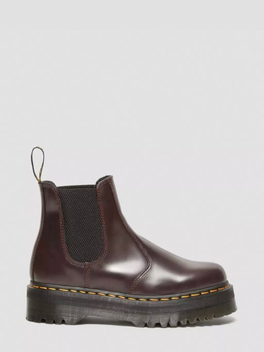 NWT Burgundy Dr. Martens 2976 Polished Smooth Platform Chelsea Boots Size 8
